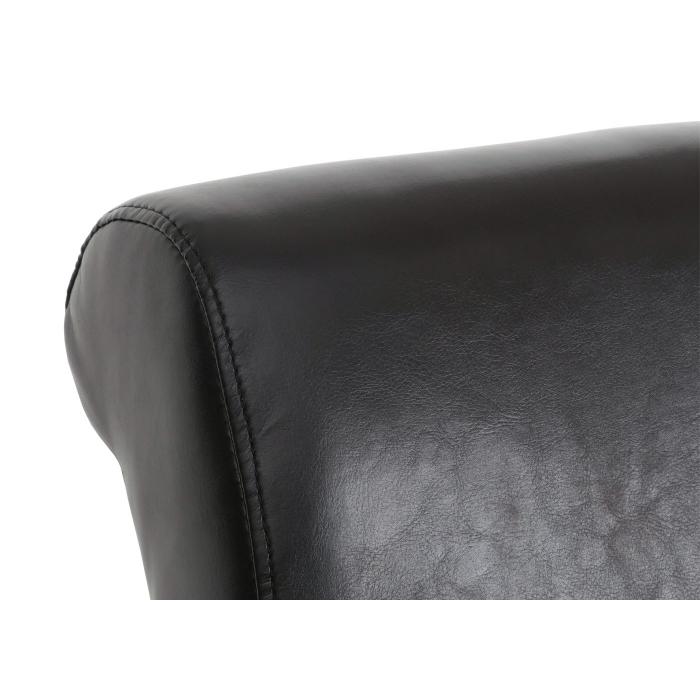 2er-Set Esszimmerstuhl HWC-N67, Stuhl Kchenstuhl Lehnstuhl Massivholz Kunstleder ~ schwarz-braun, schwarze Beine