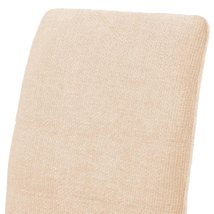 2er-Set Esszimmerstuhl HWC-G55, Kchenstuhl Lehnstuhl, Edelstahl gebrstet Stoff/Textil Chenille ko-Tex ~ creme