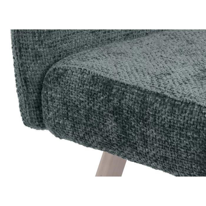 Sitzbank HWC-G55, Esszimmerbank Bank, Edelstahl gebrstet Stoff/Textil Chenille ko-Tex, 180cm ~ blau-grn