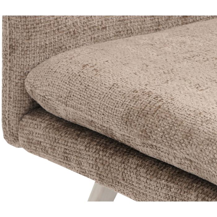 Sitzbank HWC-H70, Esszimmerbank Bank Polsterbank, Lehne Stoff/Textil Chenille Edelstahl gebrstet 180cm ~ braun