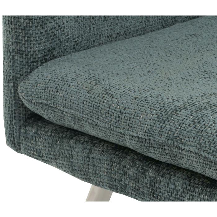 Retourenware | Sitzbank HWC-H70, Esszimmerbank Bank Polsterbank, Stoff Chenille Edelstahl gebrstet 180cm ~ blau-grn