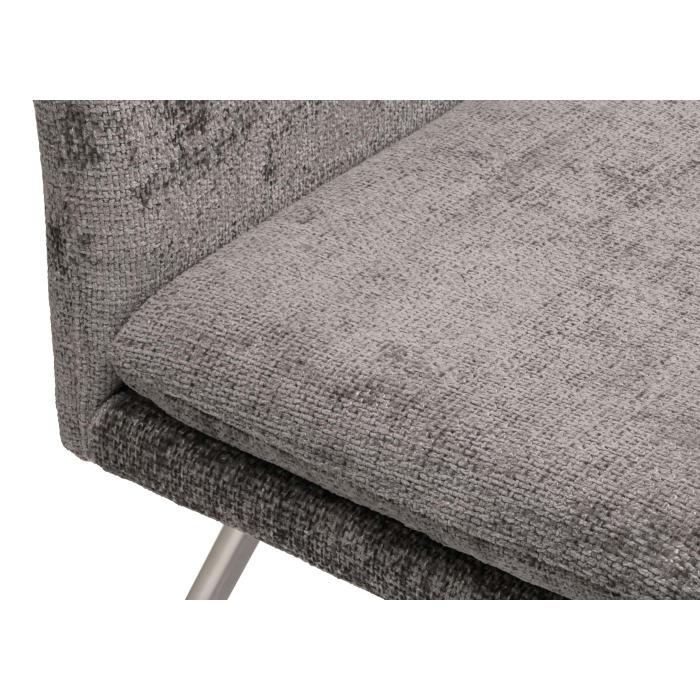 Retourenware | Sitzbank HWC-H70, Esszimmerbank Polsterbank, Lehne Stoff Chenille Edelstahl gebrstet 160cm ~ dunkelgrau