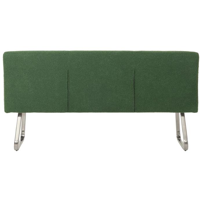 Sitzbank HWC-H70, Esszimmerbank Bank Polsterbank, Lehne Stoff/Textil Boucl Edelstahl gebrstet 180cm ~ grn