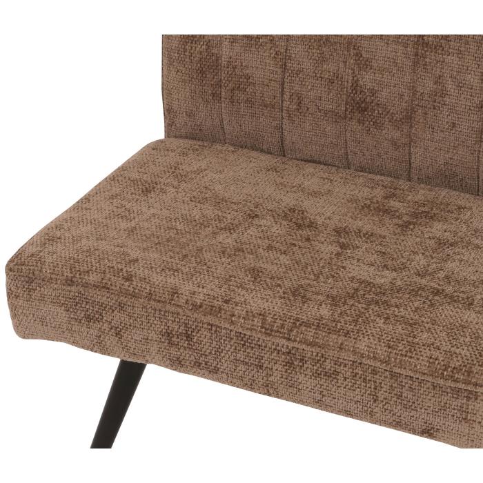 Sitzbank HWC-K16, Esszimmerbank Bank Polsterbank, Rckenlehne Stoff/Textil Chenille Metall 160cm ~ braun