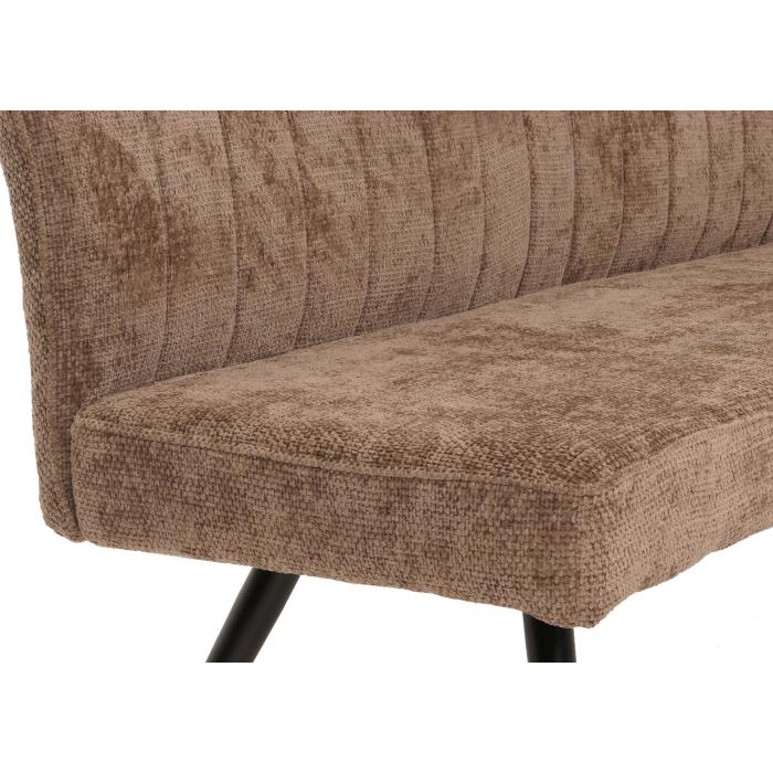 Sitzbank HWC-K16, Esszimmerbank Bank Polsterbank, Rckenlehne Stoff/Textil Chenille Metall 160cm ~ braun