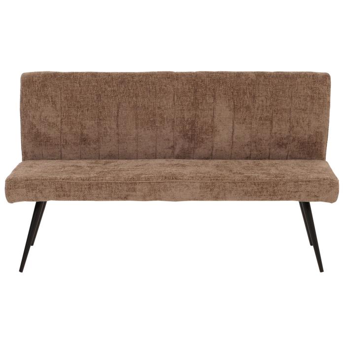Sitzbank HWC-K16, Esszimmerbank Bank Polsterbank, Rckenlehne Stoff/Textil Chenille Metall 160cm ~ braun