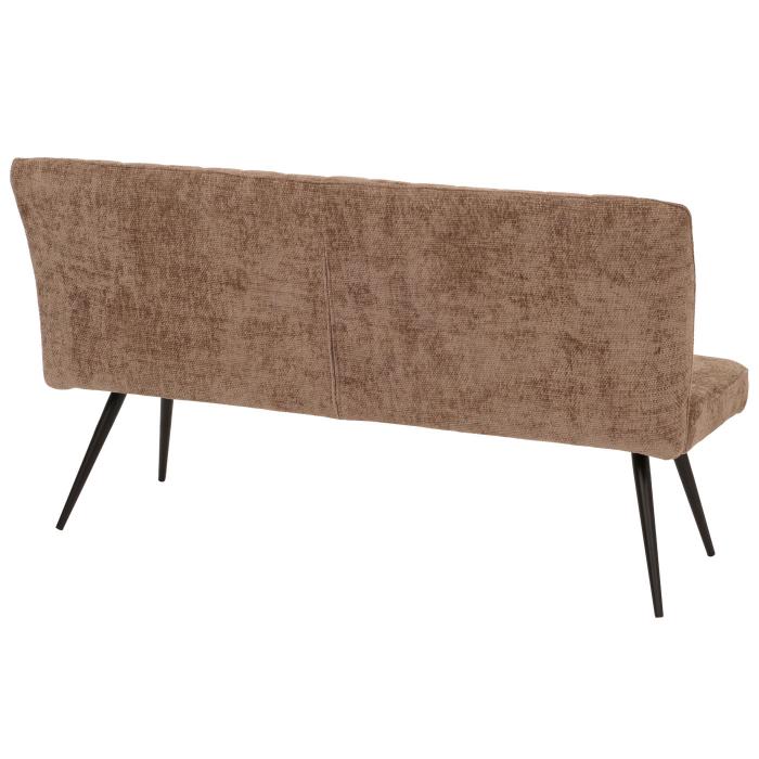Sitzbank HWC-K16, Esszimmerbank Bank Polsterbank, Rckenlehne Stoff/Textil Chenille Metall 160cm ~ braun