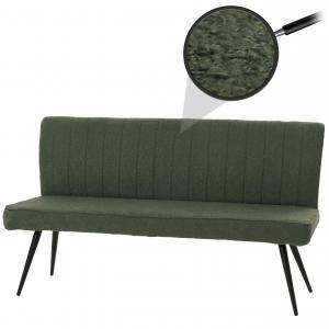 Sitzbank HWC-K16, Esszimmerbank Bank Polsterbank, Rckenlehne Stoff/Textil Boucl Metall 160cm ~ grn