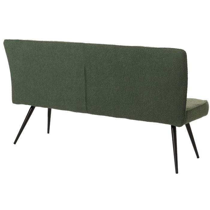 Sitzbank HWC-K16, Esszimmerbank Bank Polsterbank, Rckenlehne Stoff/Textil Boucl Metall 160cm ~ grn