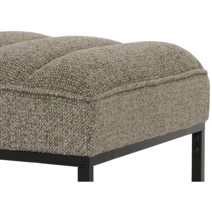 Sitzbank HWC-N68 mit Schuhablage, Bank Polsterbank Garderobenbank Schuhregal, Stoff Chenille Metall 130cm ~ grün
