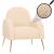 Lounge-Sessel HWC-N69, Cocktailsessel Sessel, Retro Nosagfederung Stoff/Textil Chenille ~ creme-wei