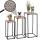 3er-Set Blumentisch HWC-N70, Beistelltisch Tisch Blumenstnder Ablage, stapelbar, Metall Papierseil ~ grau