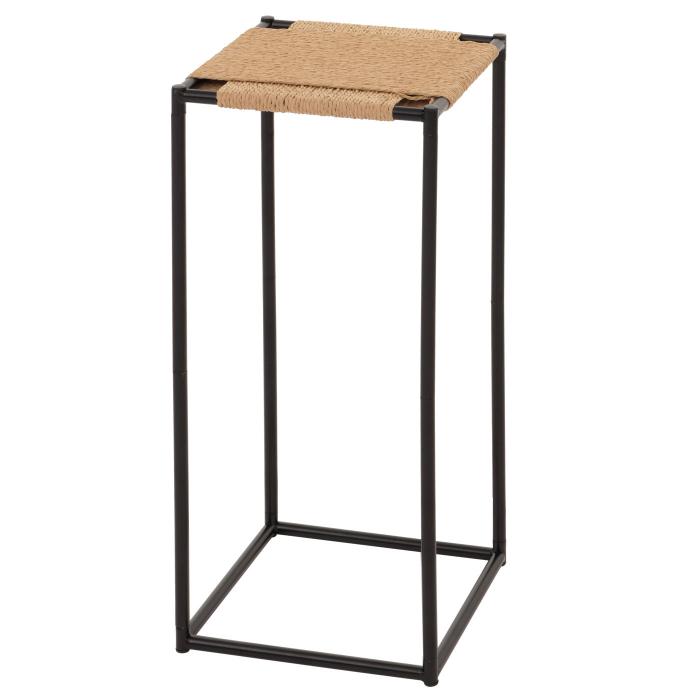 3er-Set Blumentisch HWC-N70, Beistelltisch Tisch Blumenstnder Ablage, stapelbar, Metall Papierseil ~ naturfarben
