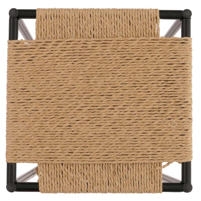 3er-Set Blumentisch HWC-N70, Beistelltisch Tisch Blumenstnder Ablage, stapelbar, Metall Papierseil ~ naturfarben