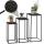 3er-Set Blumentisch HWC-N70, Beistelltisch Tisch Blumenstnder Ablage, stapelbar, Metall Papierseil ~ anthrazit