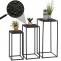 3er-Set Blumentisch HWC-N70, Beistelltisch Tisch Blumenstnder Ablage, stapelbar, Metall Papierseil ~ anthrazit