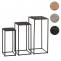 3er-Set Blumentisch HWC-N70, Beistelltisch Tisch Blumenstnder Ablage, stapelbar, Metall Papierseil ~ anthrazit