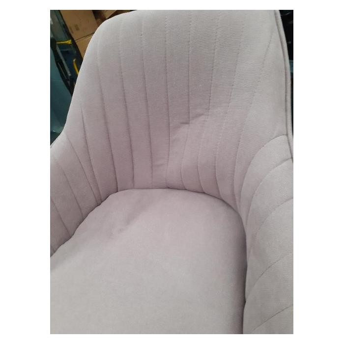 B-Ware (Falten im Polster SK2) | Esszimmerstuhl HWC-K27, Kchenstuhl Stuhl mit Armlehne, drehbar Stoff/Textil ~ rosa