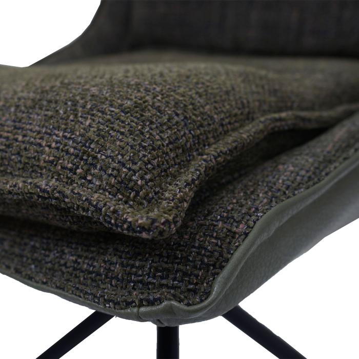 Esszimmerstuhl HWC-N71, Kchenstuhl, drehbar Auto-Return, Stoff/Textil (420g/m) ko-Tex ~ grn