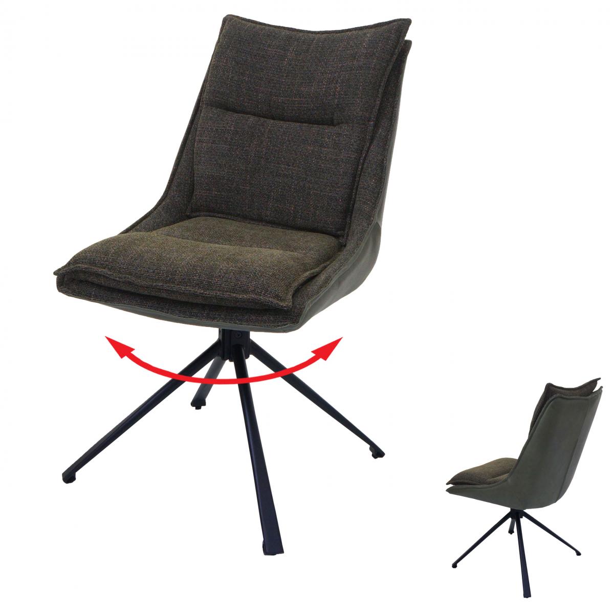Esszimmerstuhl HWC-N71, Kchenstuhl, drehbar Auto-Return, Stoff/Textil (420g/m) ko-Tex ~ grn