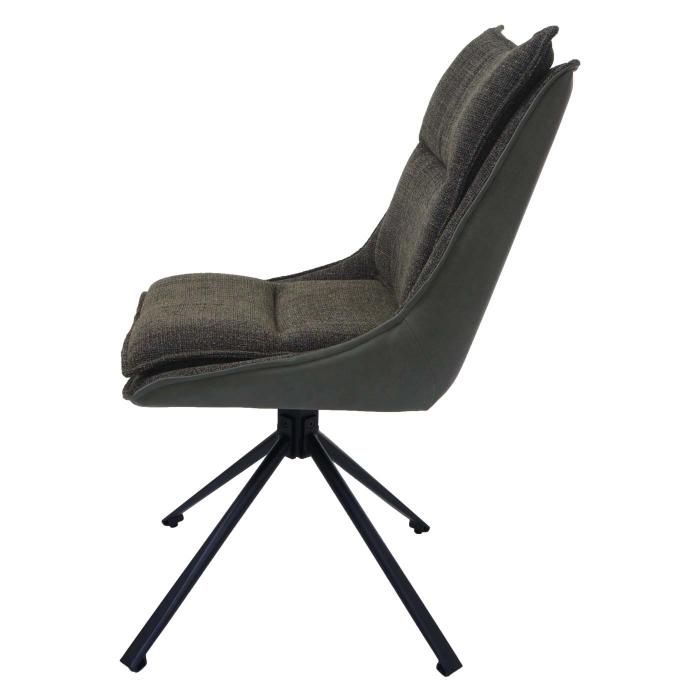 Esszimmerstuhl HWC-N71, Kchenstuhl, drehbar Auto-Return, Stoff/Textil (420g/m) ko-Tex ~ grn