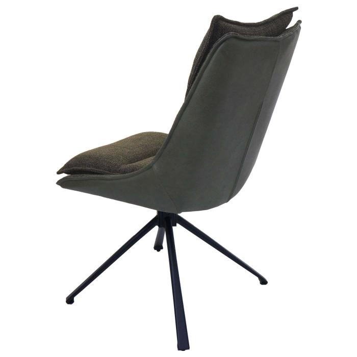 Esszimmerstuhl HWC-N71, Kchenstuhl, drehbar Auto-Return, Stoff/Textil (420g/m) ko-Tex ~ grn