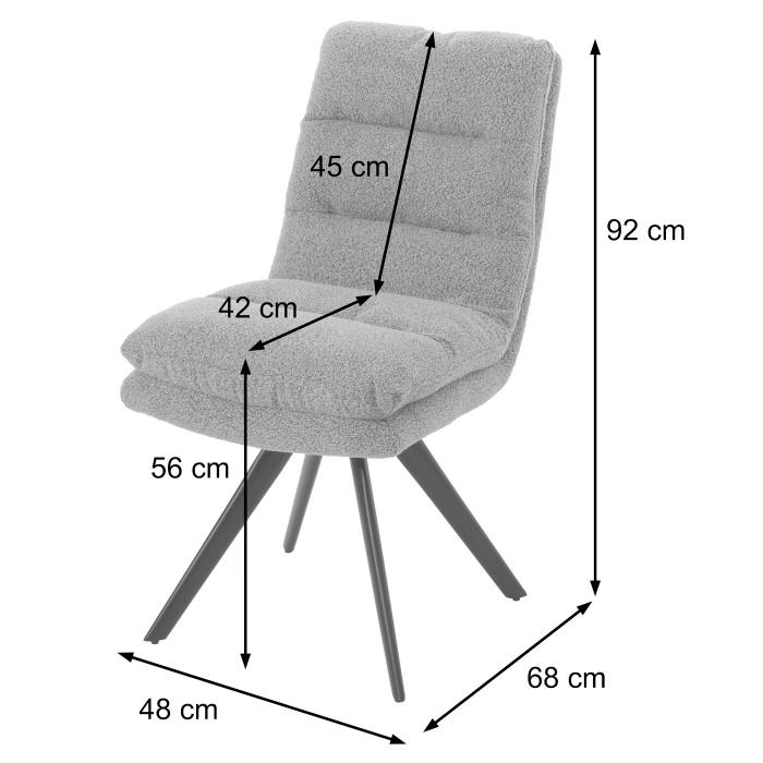 6er-Set Esszimmerstuhl HWC-G66, Kchenstuhl, drehbar Auto-Position Stoff/Textil Boucl MVG ~ grn