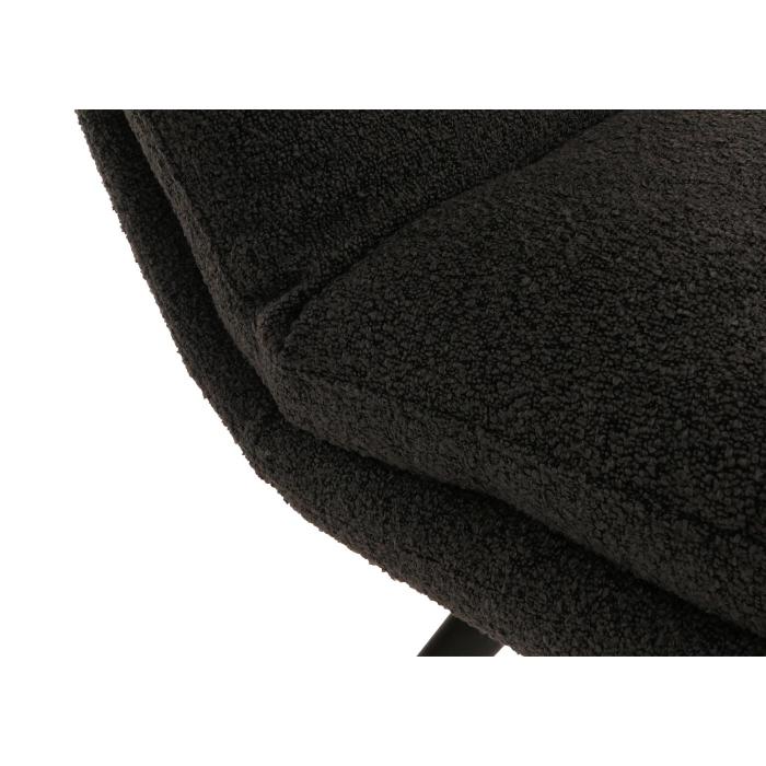 Esszimmerstuhl HWC-G66, Kchenstuhl Stuhl, drehbar Auto-Position Stoff/Textil Boucl MVG ~ dunkelgrau