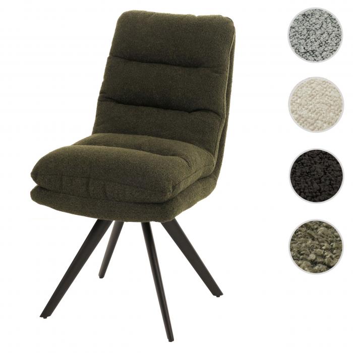 Esszimmerstuhl HWC-G66, Kchenstuhl Stuhl, drehbar Auto-Position Stoff/Textil Boucl MVG ~ grn