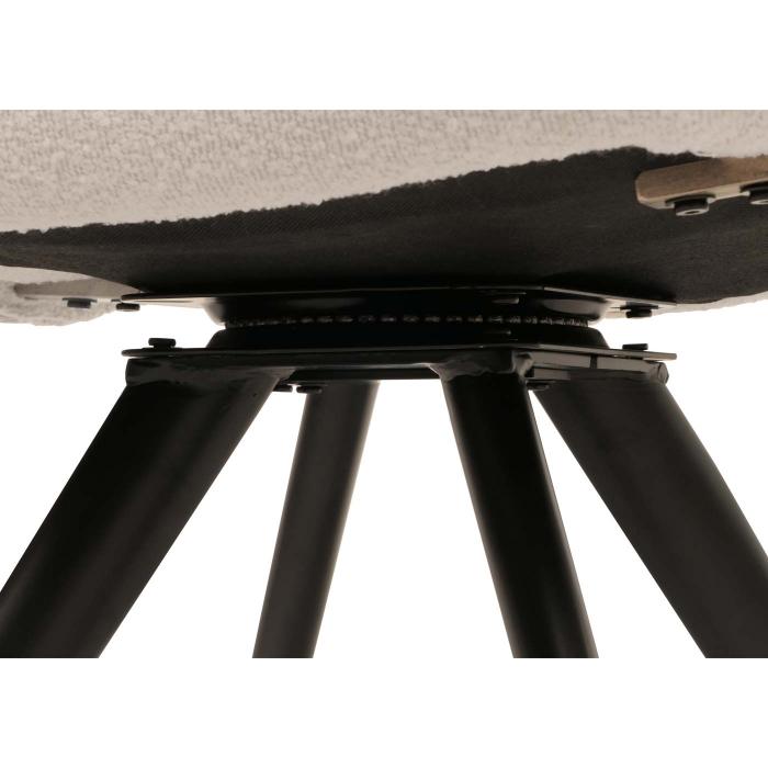 6er-Set Esszimmerstuhl HWC-G66, Kchenstuhl, drehbar Auto-Position Stoff/Textil Boucl MVG ~ cremewei, mit Armlehne