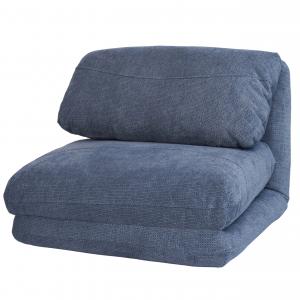 Schlafsessel HWC-E68, Schlafsofa Funktionssessel Klappsessel Relaxsessel, Stoff/Textil ~ hellblau