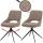 2er-Set Esszimmerstuhl HWC-N73, Küchenstuhl, drehbar Auto-Return, Stoff/Textil Boucle (540g/m²) Öko-Tex ~ beige
