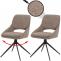 2er-Set Esszimmerstuhl HWC-N73, Kchenstuhl, drehbar Auto-Return, Stoff/Textil Boucle (540g/m) ko-Tex ~ beige