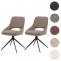 2er-Set Esszimmerstuhl HWC-N73, Kchenstuhl, drehbar Auto-Return, Stoff/Textil Boucle (540g/m) ko-Tex ~ beige