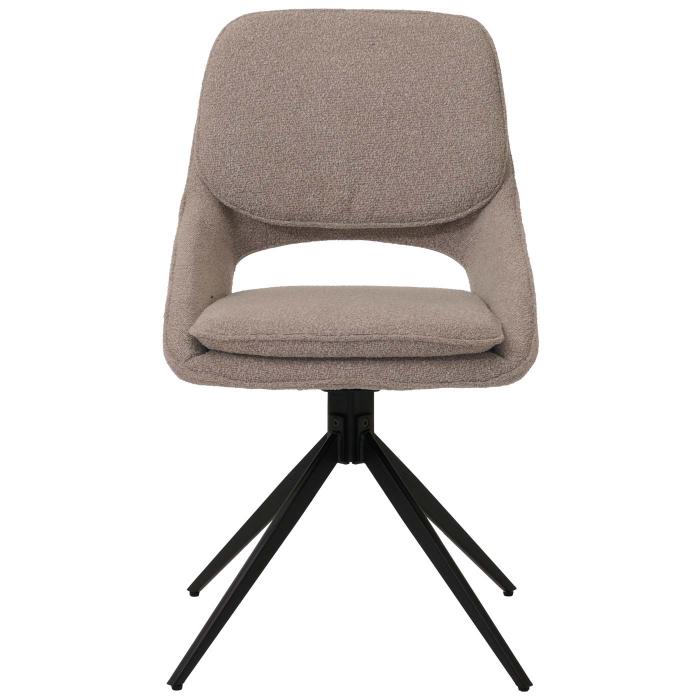 6er-Set Esszimmerstuhl HWC-N73, Kchenstuhl, drehbar Auto-Return, Stoff/Textil Boucle (540g/m) ko-Tex ~ beige