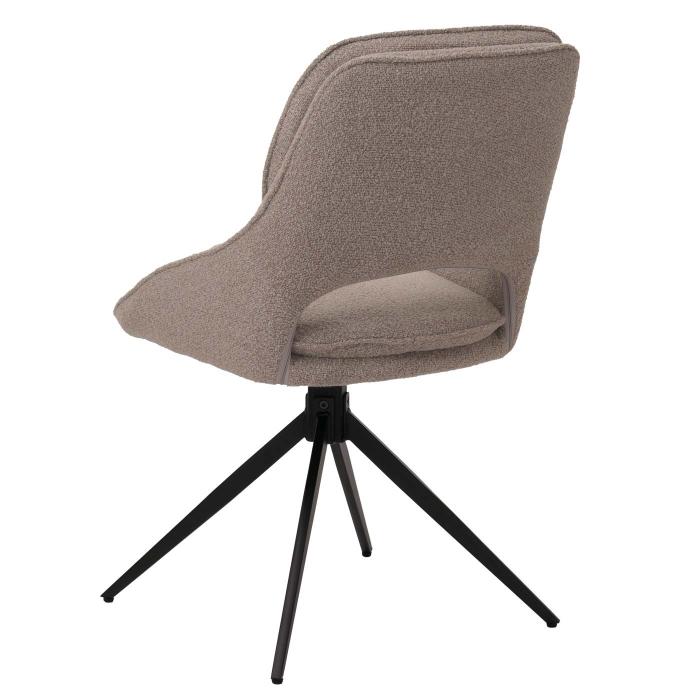 6er-Set Esszimmerstuhl HWC-N73, Kchenstuhl, drehbar Auto-Return, Stoff/Textil Boucle (540g/m) ko-Tex ~ beige