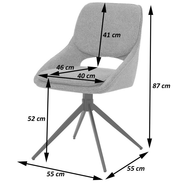 6er-Set Esszimmerstuhl HWC-N73, Kchenstuhl, drehbar Auto-Return, Stoff/Textil Boucle (540g/m) ko-Tex ~ braun