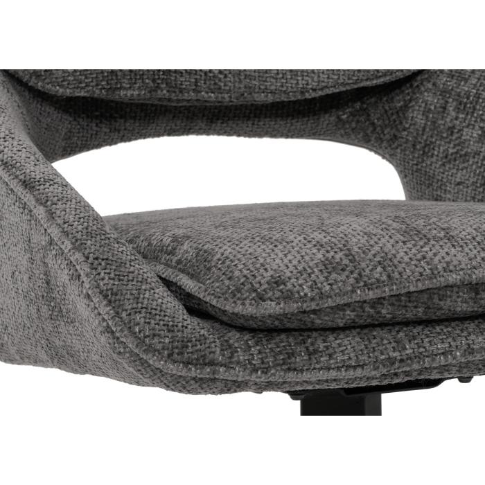 2er-Set Esszimmerstuhl HWC-N73, Kchenstuhl, drehbar Auto-Return, Stoff/Textil Chenille (490g/m) ko-Tex ~ dunkelgrau