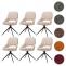 6er-Set Esszimmerstuhl HWC-N73, Kchenstuhl, drehbar Auto-Return, Stoff/Textil Chenille (490g/m) ko-Tex ~ creme-beige