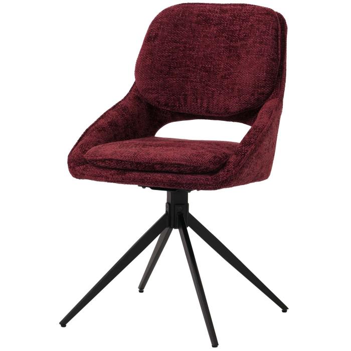 2er-Set Esszimmerstuhl HWC-N73, Kchenstuhl, drehbar Auto-Return, Stoff/Textil Chenille (490g/m) ko-Tex ~ bordeaux