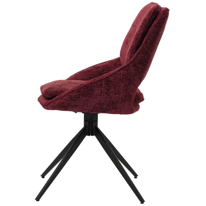 2er-Set Esszimmerstuhl HWC-N73, Kchenstuhl, drehbar Auto-Return, Stoff/Textil Chenille (490g/m) ko-Tex ~ bordeaux