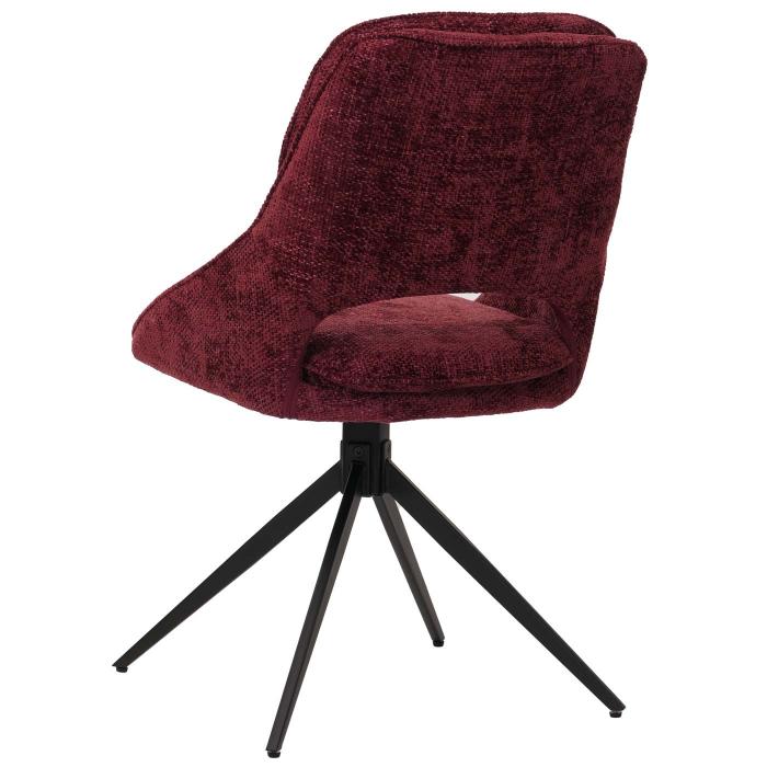 2er-Set Esszimmerstuhl HWC-N73, Kchenstuhl, drehbar Auto-Return, Stoff/Textil Chenille (490g/m) ko-Tex ~ bordeaux