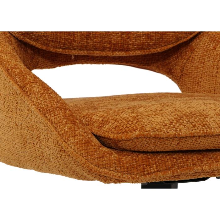 2er-Set Esszimmerstuhl HWC-N73, Kchenstuhl, drehbar Auto-Return, Stoff/Textil Chenille (490g/m) ko-Tex ~ ocker-gelb