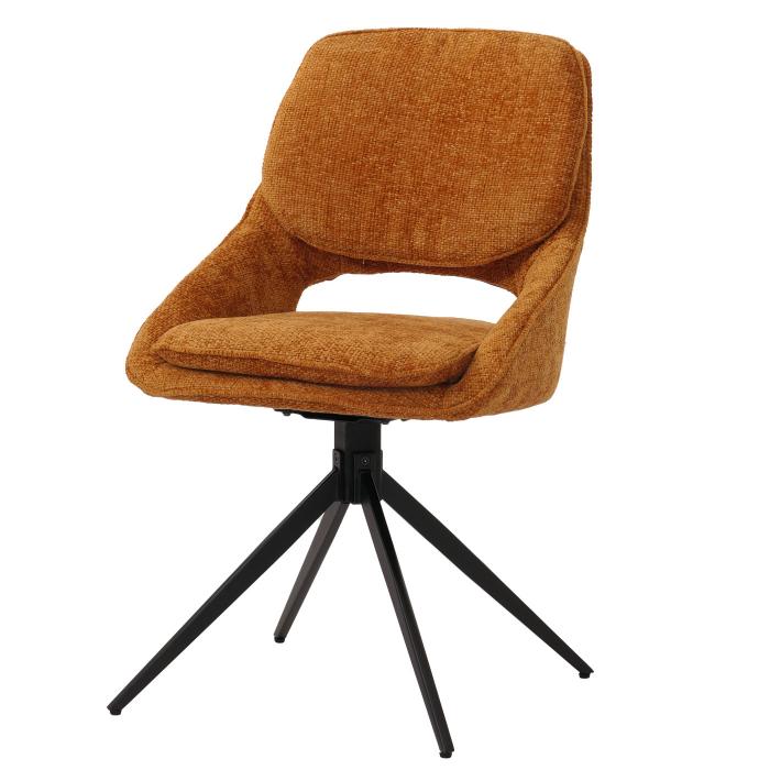 2er-Set Esszimmerstuhl HWC-N73, Kchenstuhl, drehbar Auto-Return, Stoff/Textil Chenille (490g/m) ko-Tex ~ ocker-gelb