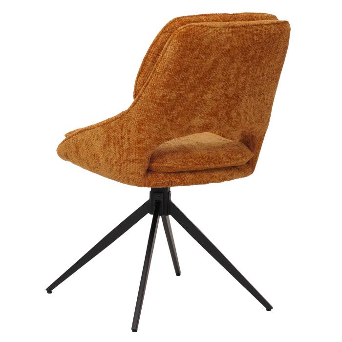 2er-Set Esszimmerstuhl HWC-N73, Kchenstuhl, drehbar Auto-Return, Stoff/Textil Chenille (490g/m) ko-Tex ~ ocker-gelb