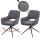 2er-Set Esszimmerstuhl HWC-N74, Kchenstuhl, drehbar Auto-Return, Stoff Boucl (540g/m) ko-Tex ~ grau