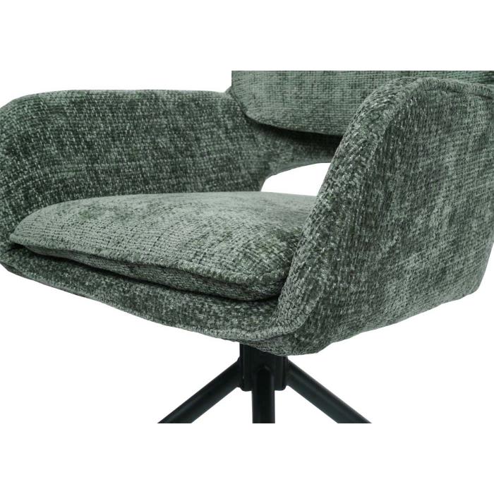 2er-Set Esszimmerstuhl HWC-N74, Kchenstuhl, drehbar Auto-Return, Stoff Chenille (490g/m) ko-Tex ~ grn