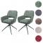 2er-Set Esszimmerstuhl HWC-N74, Kchenstuhl, drehbar Auto-Return, Stoff Chenille (490g/m) ko-Tex ~ grn