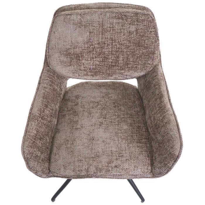 2er-Set Esszimmerstuhl HWC-N74, Kchenstuhl, drehbar Auto-Return, Stoff Chenille (490g/m) ko-Tex ~ braun