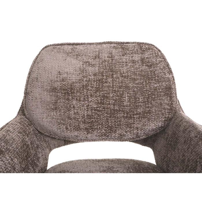 2er-Set Esszimmerstuhl HWC-N74, Kchenstuhl, drehbar Auto-Return, Stoff Chenille (490g/m) ko-Tex ~ braun